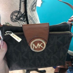 Micheal Kors brown/black Fulton crossbody purse